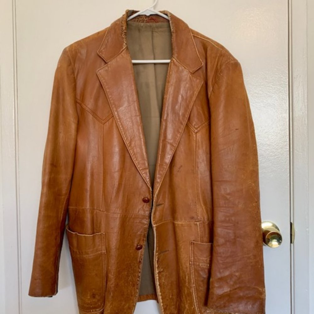 Vintage - Leather - Blazer - Jacket - Brown